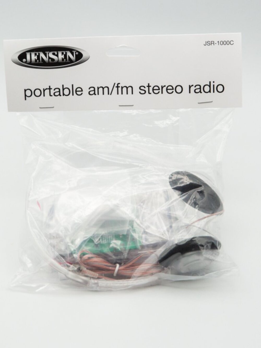 NEW ~ Jensen AM/FM JAIL PRISON Portable Radio w/ Headphones Clear, See-Thru Case